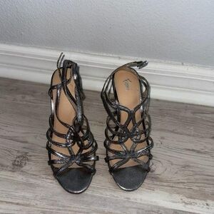 FIONI Clothing Black Strappy Heels with Stiletto